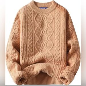 Aelfric Eden Cable Knit Sweater Camel Color Size Medium